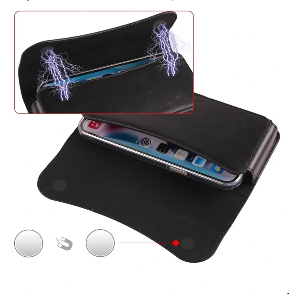 Black Leather Phone Holster